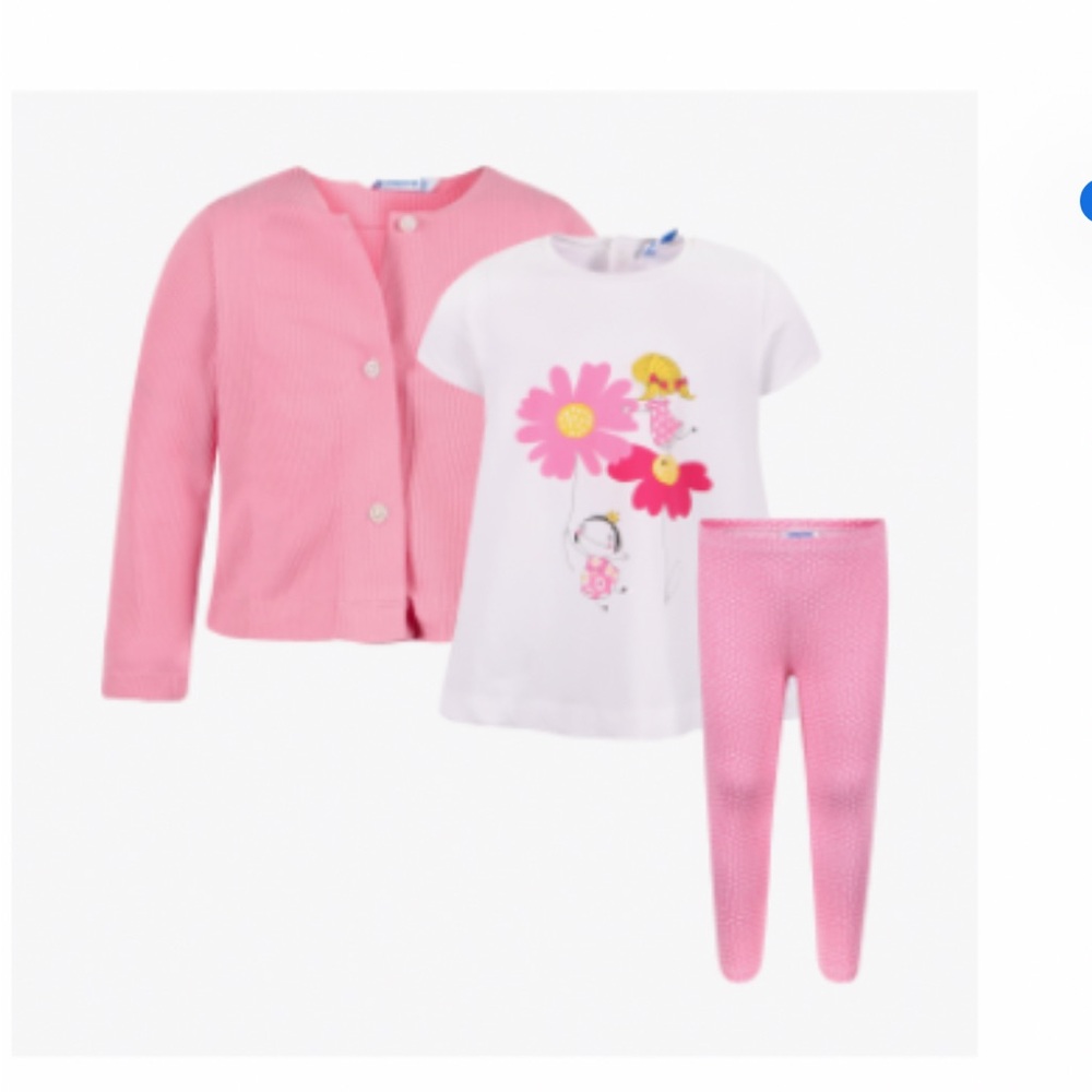 Mayoral Pink and White 3 Piece Outfit